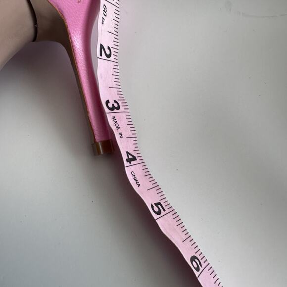 Schutz Lyra Sandal High Heel Club Rose Pink Leather Ankle Strap Square Toe - Picture 7 of 8